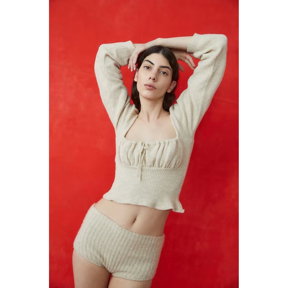 NWT Tach Clothing Bella Wool Sweater Top in Cream Sz Small $198‎